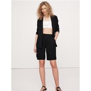 Ann Taylor Blazer Hidden Button Suit Jacket Black 10 Classic Capsule